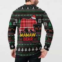 Mamaw Bear Christmas Button Sweatshirt Xmas Holiday Patterns - Wonder Print Shop