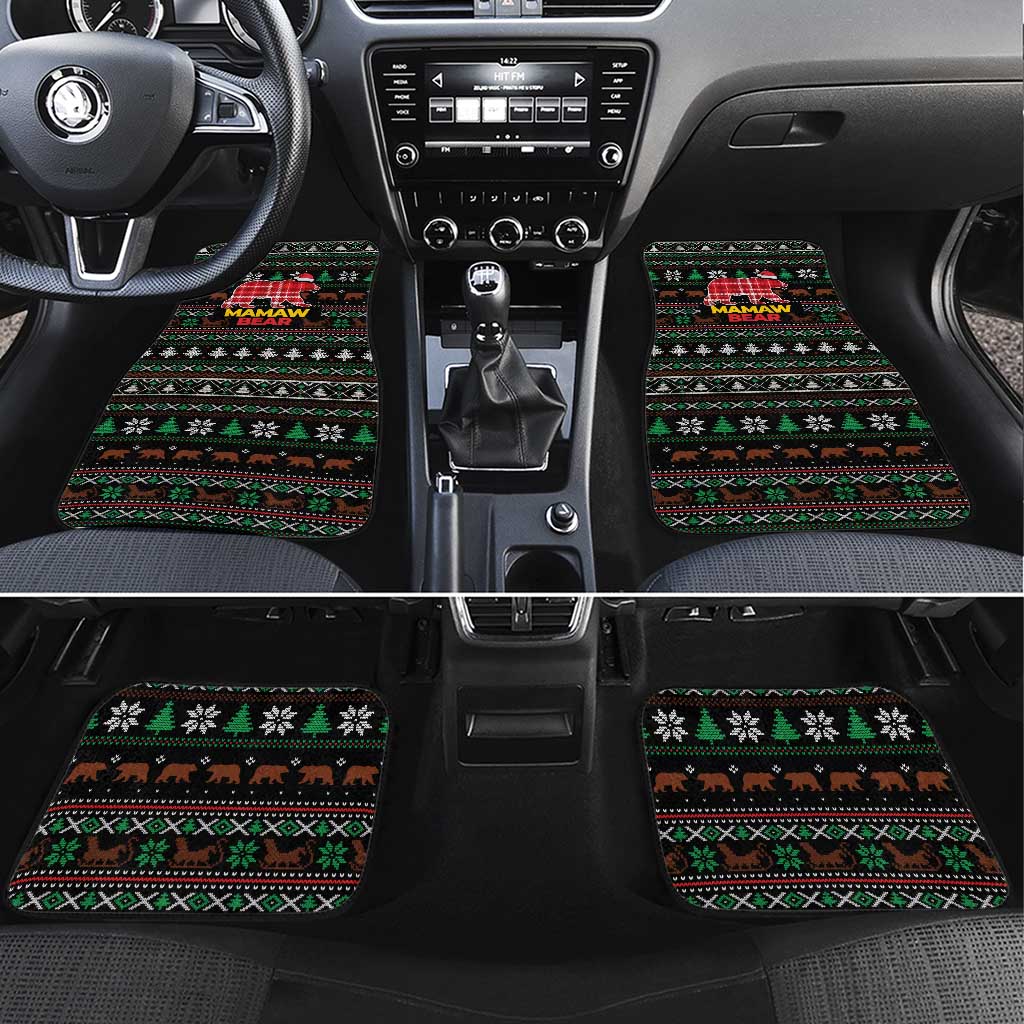 Mamaw Bear Christmas Car Mats Xmas Holiday Patterns - Wonder Print Shop