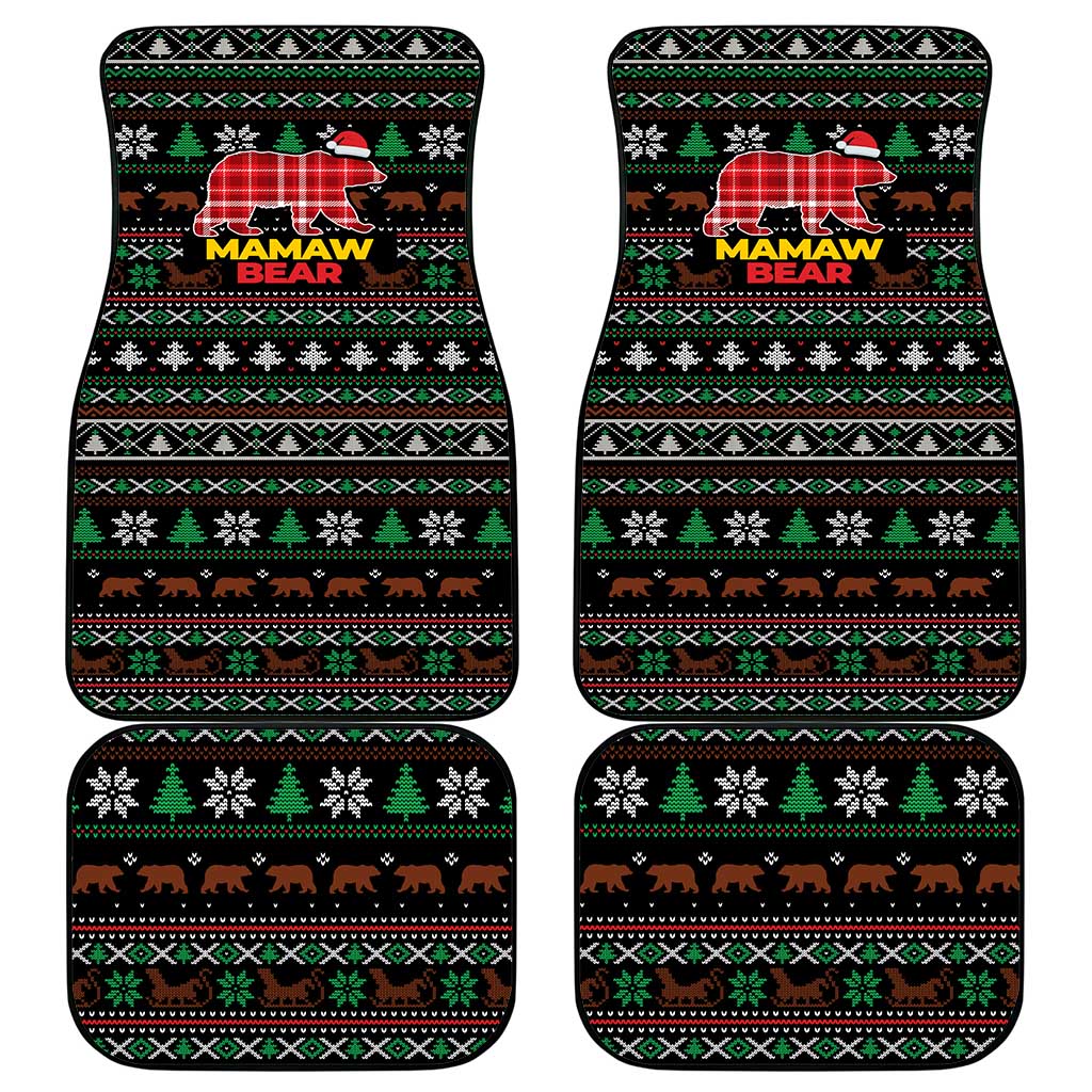 Mamaw Bear Christmas Car Mats Xmas Holiday Patterns - Wonder Print Shop