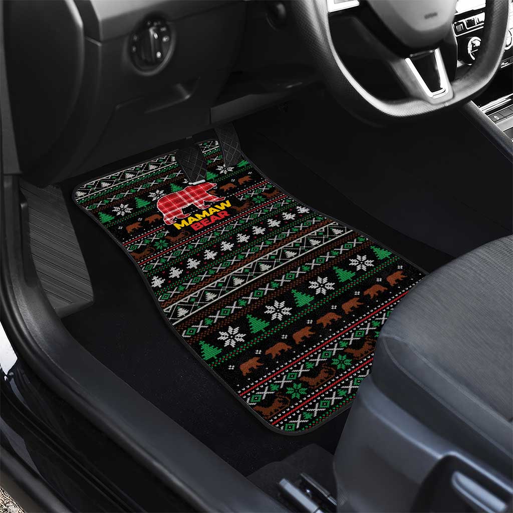 Mamaw Bear Christmas Car Mats Xmas Holiday Patterns - Wonder Print Shop