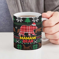 Mamaw Bear Christmas Ceramic Mug Xmas Holiday Patterns - Wonder Print Shop
