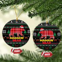 Mamaw Bear Christmas Ceramic Ornament Xmas Holiday Patterns - Wonder Print Shop