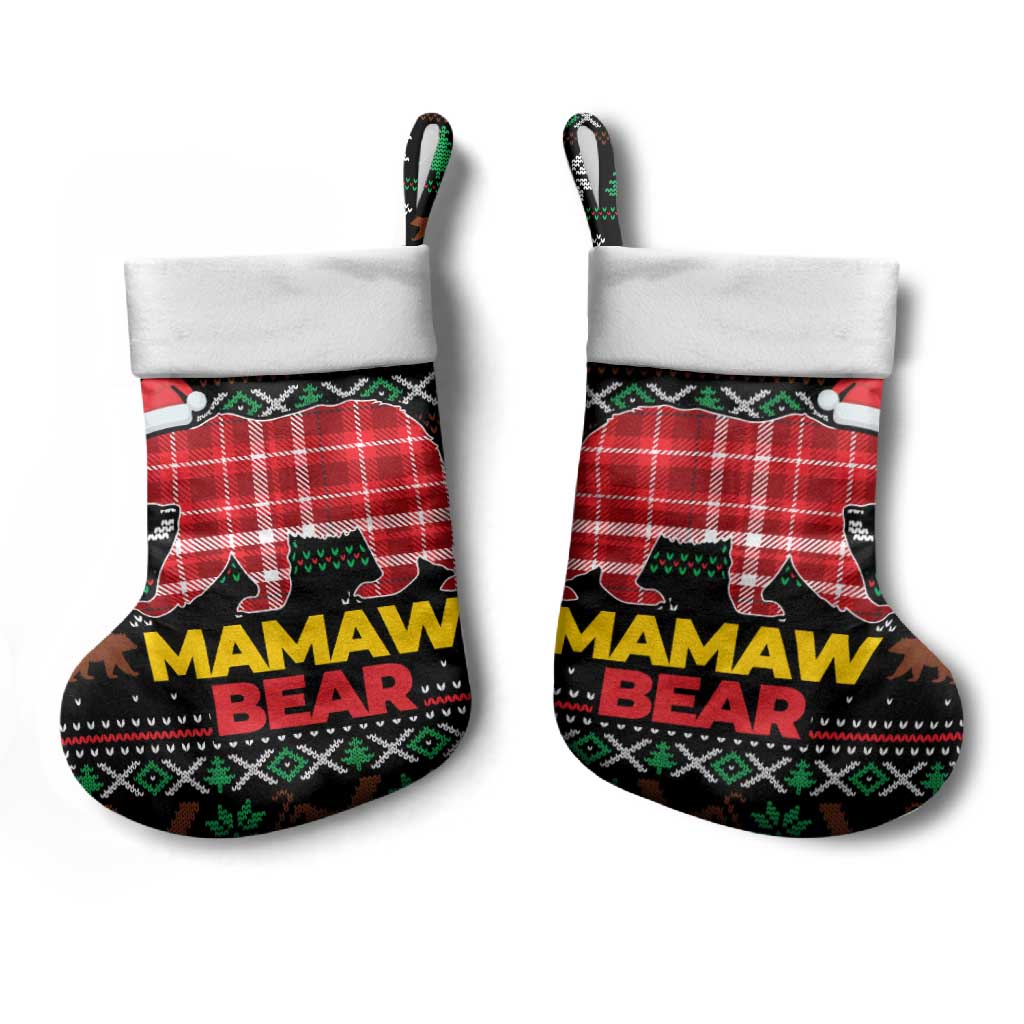 Mamaw Bear Christmas Stocking Xmas Holiday Patterns - Wonder Print Shop