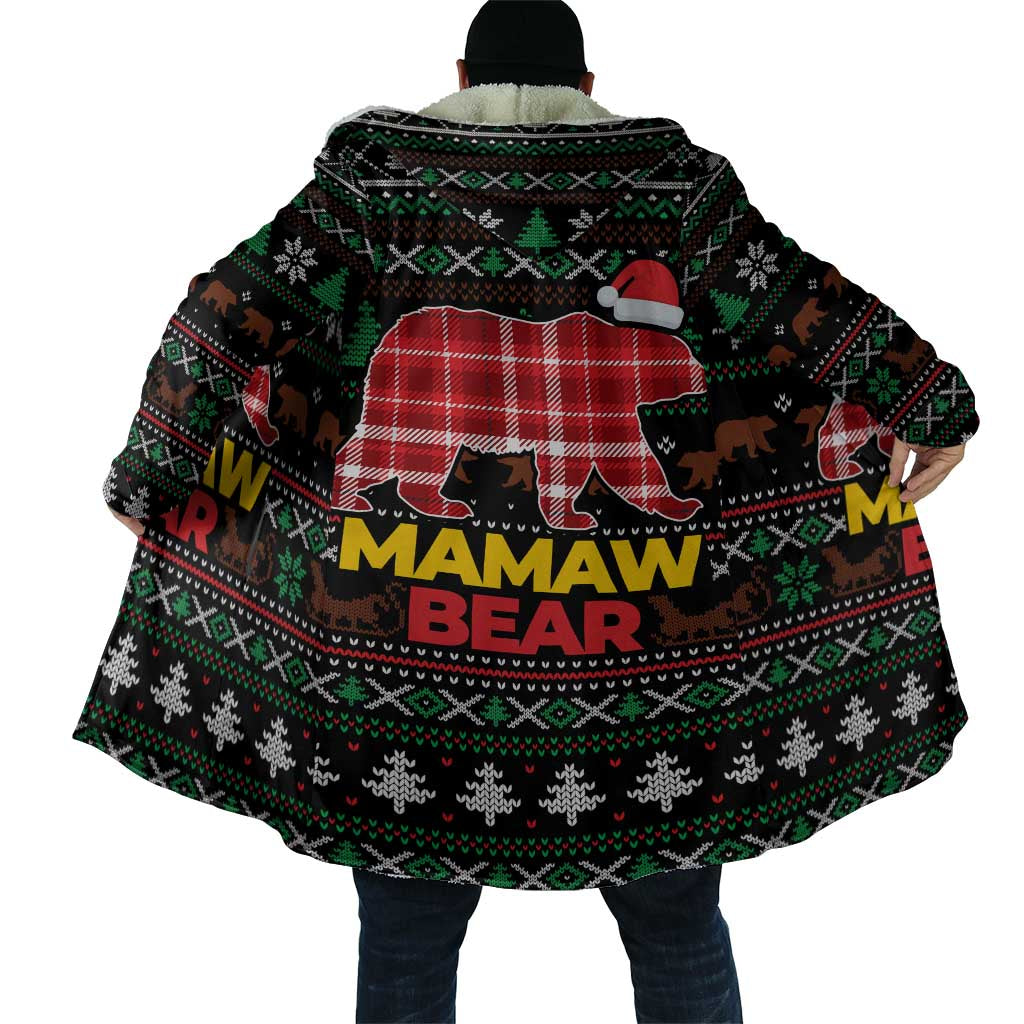 Mamaw Bear Christmas Cloak Xmas Holiday Patterns - Wonder Print Shop