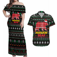 Mamaw Bear Christmas Couples Matching Off Shoulder Maxi Dress and Hawaiian Shirt Xmas Holiday Patterns - Wonder Print Shop