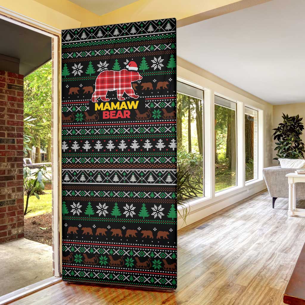 Mamaw Bear Christmas Door Cover Xmas Holiday Patterns - Wonder Print Shop
