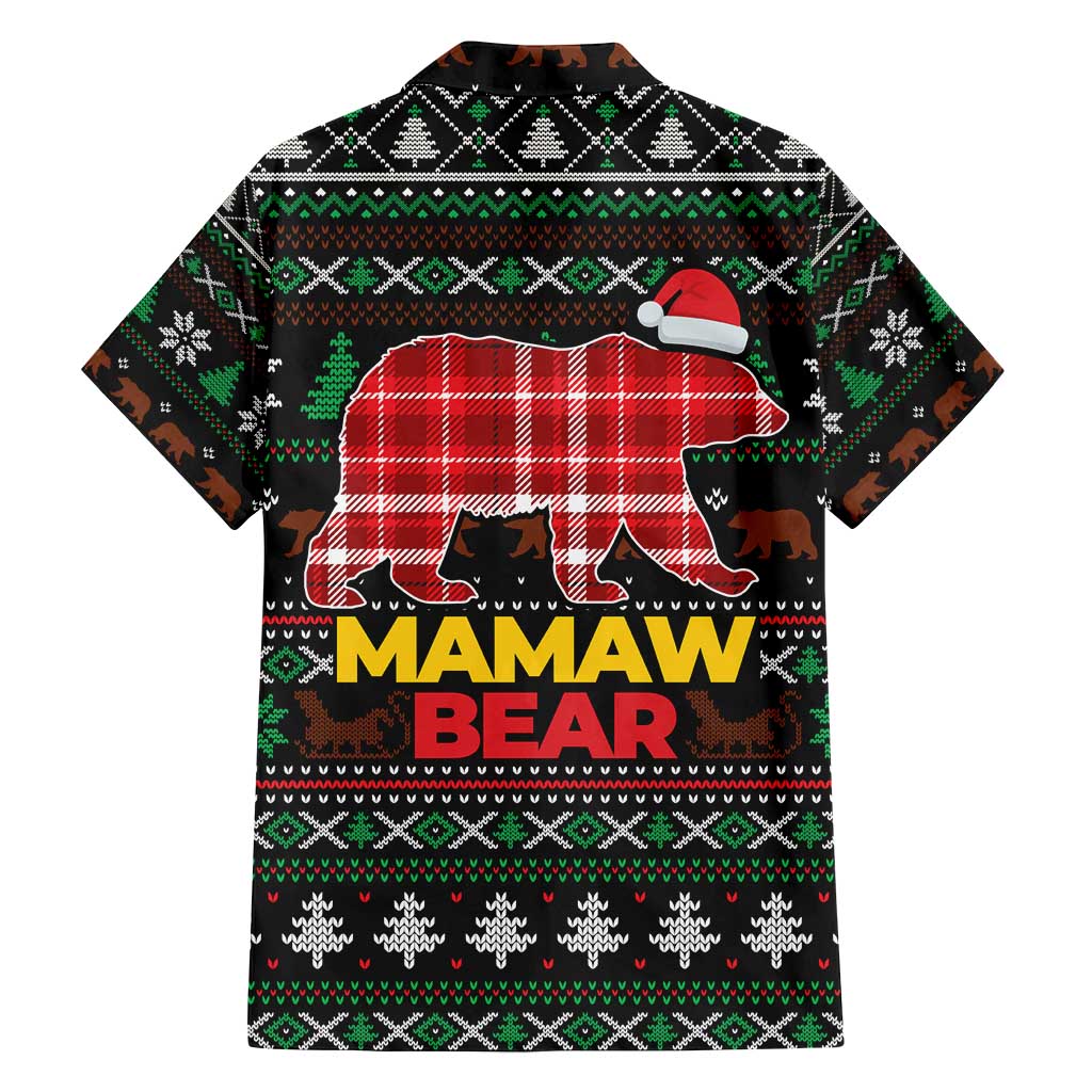 Mamaw Bear Christmas Family Matching Long Sleeve Bodycon Dress and Hawaiian Shirt Xmas Holiday Patterns - Wonder Print Shop