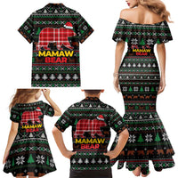 Mamaw Bear Christmas Family Matching Mermaid Dress and Hawaiian Shirt Xmas Holiday Patterns - Wonder Print Shop