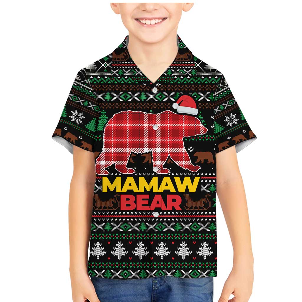 Mamaw Bear Christmas Family Matching Mermaid Dress and Hawaiian Shirt Xmas Holiday Patterns - Wonder Print Shop