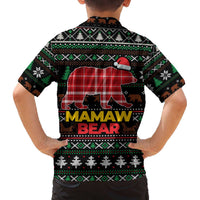 Mamaw Bear Christmas Family Matching Off The Shoulder Long Sleeve Dress and Hawaiian Shirt Xmas Holiday Patterns - Wonder Print Shop