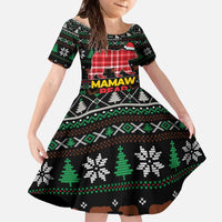 Mamaw Bear Christmas Family Matching Off The Shoulder Long Sleeve Dress and Hawaiian Shirt Xmas Holiday Patterns - Wonder Print Shop