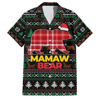 Mamaw Bear Christmas Family Matching Off The Shoulder Long Sleeve Dress and Hawaiian Shirt Xmas Holiday Patterns - Wonder Print Shop