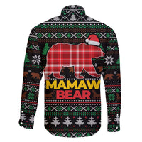 Mamaw Bear Christmas Family Matching Off The Shoulder Long Sleeve Dress and Hawaiian Shirt Xmas Holiday Patterns - Wonder Print Shop