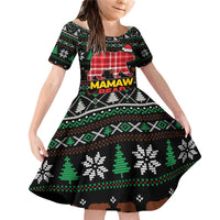 Mamaw Bear Christmas Family Matching Off Shoulder Short Dress and Hawaiian Shirt Xmas Holiday Patterns - Wonder Print Shop