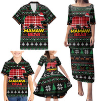Mamaw Bear Christmas Family Matching Puletasi and Hawaiian Shirt Xmas Holiday Patterns - Wonder Print Shop
