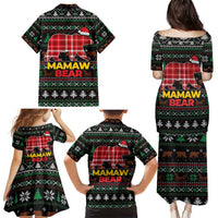 Mamaw Bear Christmas Family Matching Puletasi and Hawaiian Shirt Xmas Holiday Patterns - Wonder Print Shop