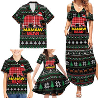 Mamaw Bear Christmas Family Matching Summer Maxi Dress and Hawaiian Shirt Xmas Holiday Patterns - Wonder Print Shop