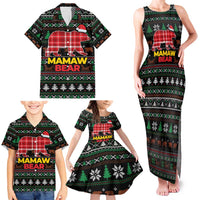 Mamaw Bear Christmas Family Matching Tank Maxi Dress and Hawaiian Shirt Xmas Holiday Patterns - Wonder Print Shop