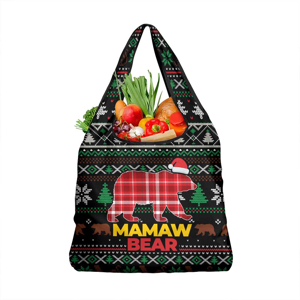 Mamaw Bear Christmas Grocery Bag Xmas Holiday Patterns - Wonder Print Shop