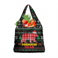 Mamaw Bear Christmas Grocery Bag Xmas Holiday Patterns - Wonder Print Shop
