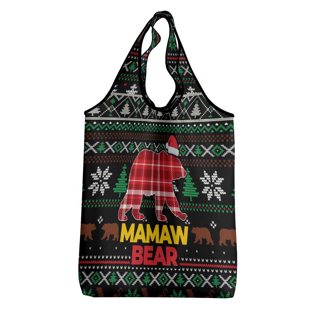 Mamaw Bear Christmas Grocery Bag Xmas Holiday Patterns - Wonder Print Shop