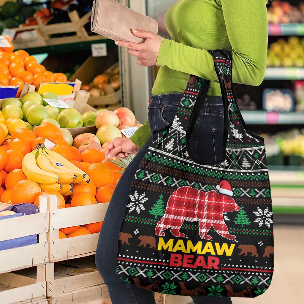 Mamaw Bear Christmas Grocery Bag Xmas Holiday Patterns - Wonder Print Shop