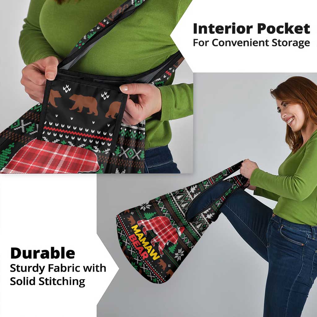 Mamaw Bear Christmas Grocery Bag Xmas Holiday Patterns - Wonder Print Shop
