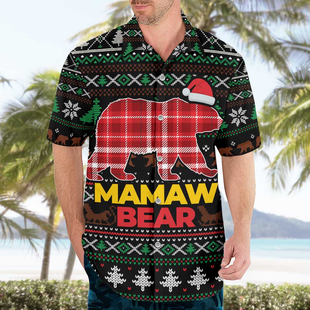 Mamaw Bear Christmas Hawaiian Shirt Xmas Holiday Patterns - Wonder Print Shop