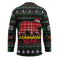 Mamaw Bear Christmas Hockey Jersey Xmas Holiday Patterns - Wonder Print Shop