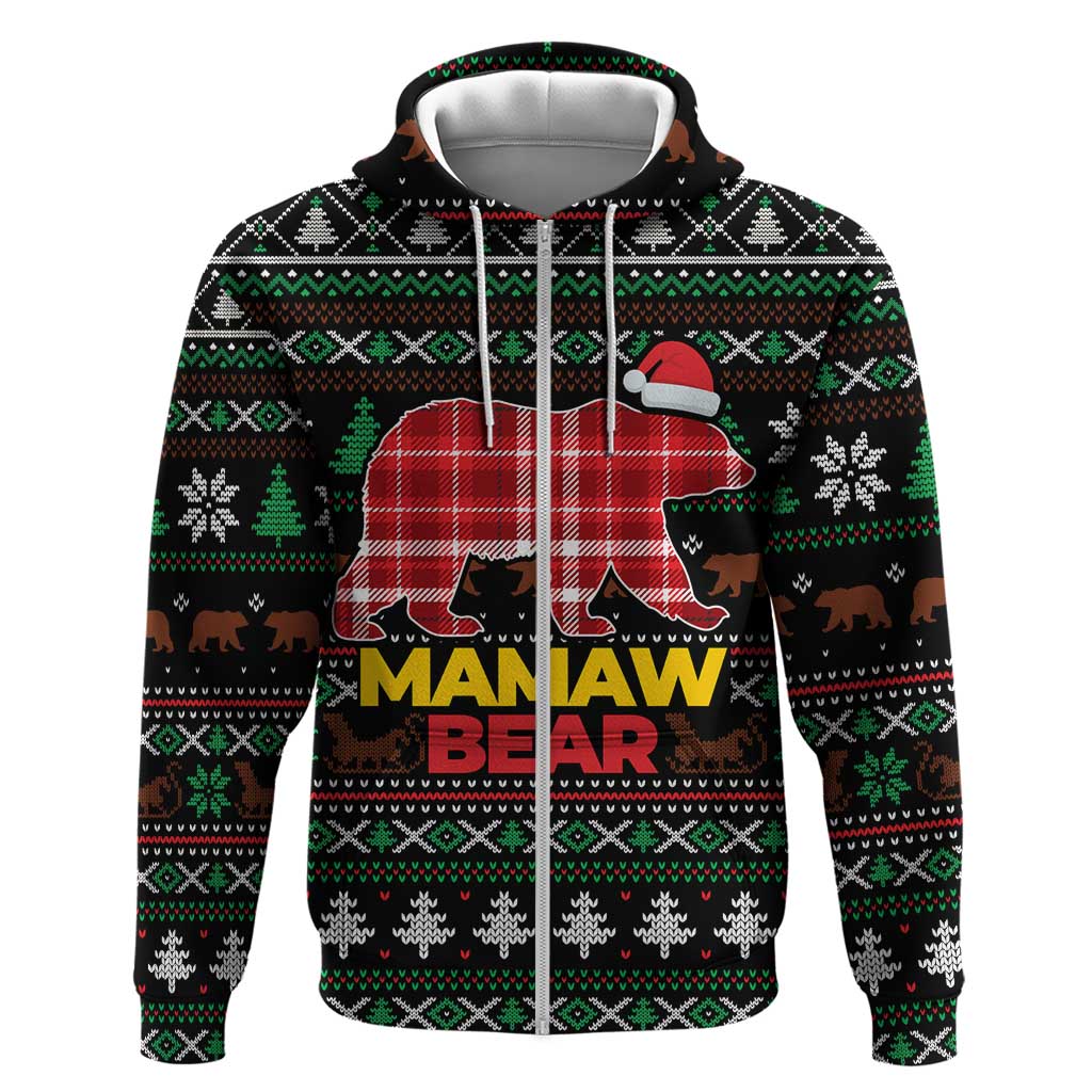 Mamaw Bear Christmas Hoodie Xmas Holiday Patterns - Wonder Print Shop