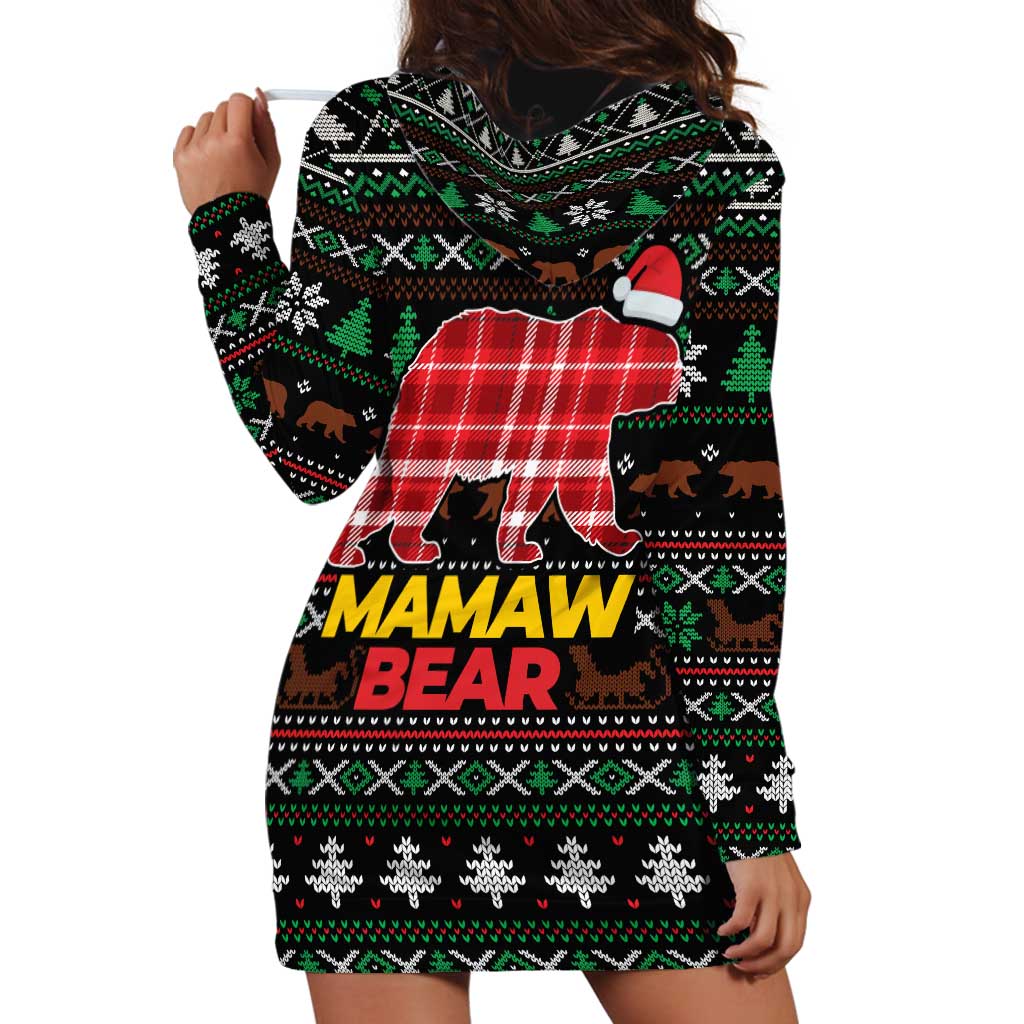 Mamaw Bear Christmas Hoodie Dress Xmas Holiday Patterns - Wonder Print Shop