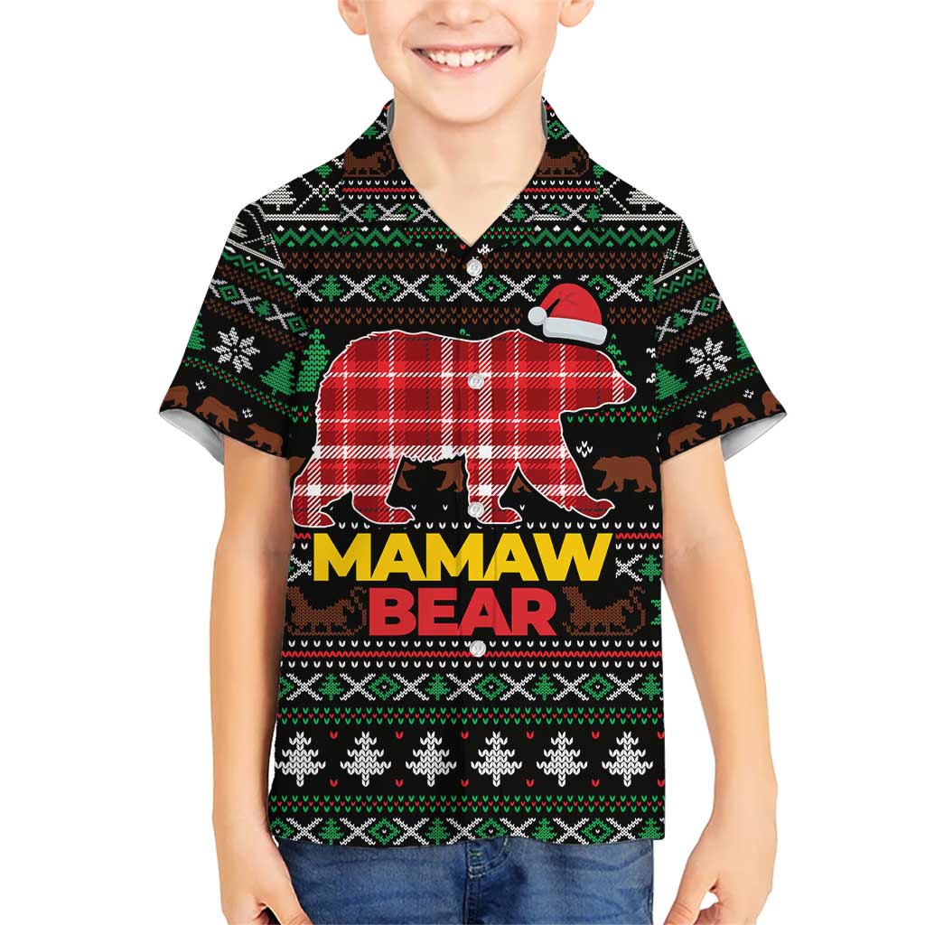 Mamaw Bear Christmas Kid Hawaiian Shirt Xmas Holiday Patterns - Wonder Print Shop