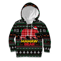 Mamaw Bear Christmas Kid Hoodie Xmas Holiday Patterns - Wonder Print Shop