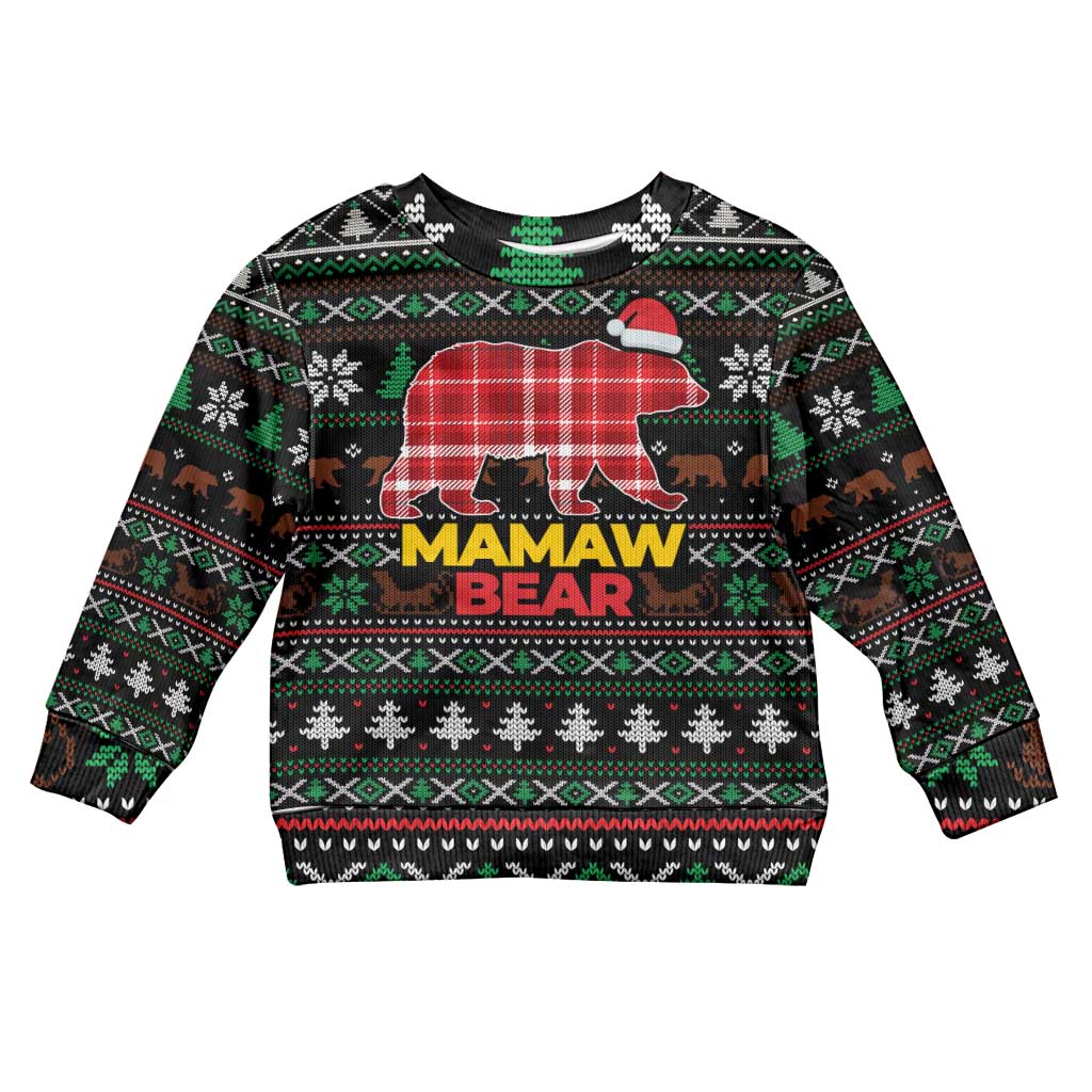 Mamaw Bear Christmas Kid Ugly Christmas Sweater Xmas Holiday Patterns - Wonder Print Shop