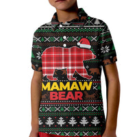 Mamaw Bear Christmas Kid Polo Shirt Xmas Holiday Patterns - Wonder Print Shop