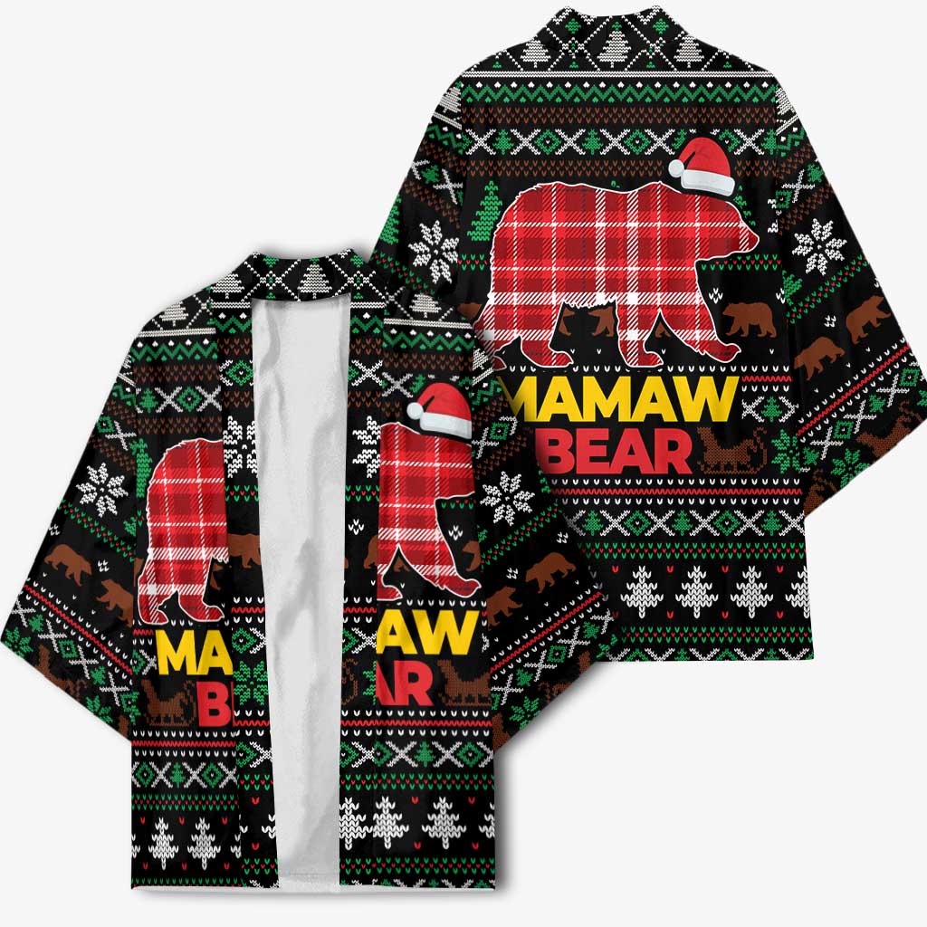 Mamaw Bear Christmas Kimono Xmas Holiday Patterns - Wonder Print Shop