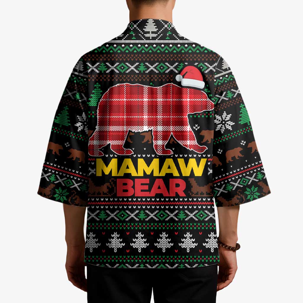 Mamaw Bear Christmas Kimono Xmas Holiday Patterns - Wonder Print Shop