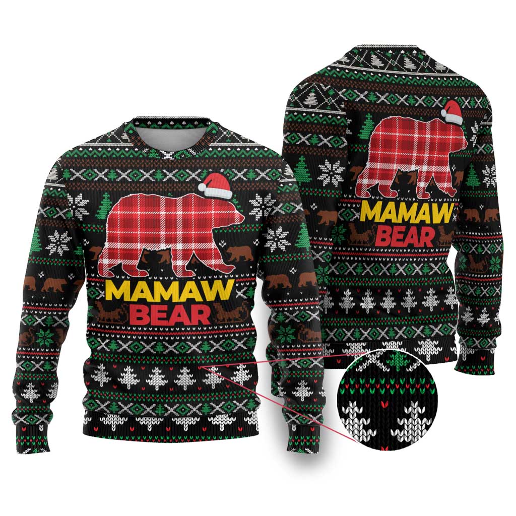 Mamaw Bear Christmas Ugly Christmas Sweater Xmas Holiday Patterns - Wonder Print Shop