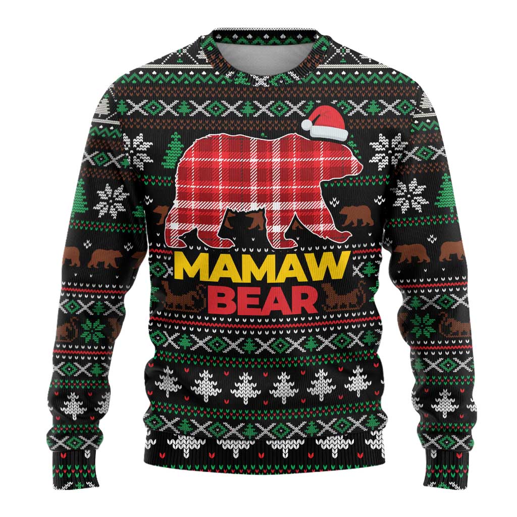 Mamaw Bear Christmas Ugly Christmas Sweater Xmas Holiday Patterns - Wonder Print Shop