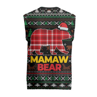 Mamaw Bear Christmas Knitted V-Neck Vest Xmas Holiday Patterns - Wonder Print Shop