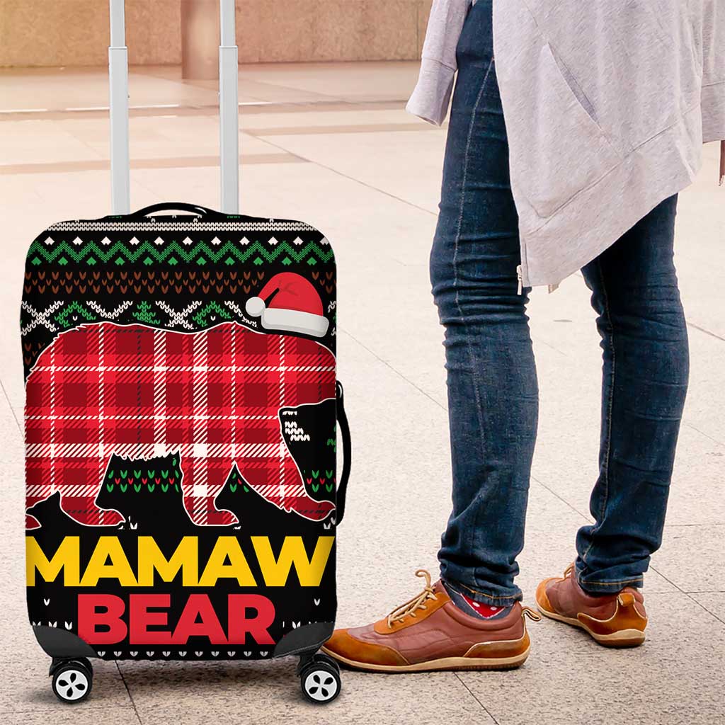 Mamaw Bear Christmas Luggage Cover Xmas Holiday Patterns - Wonder Print Shop
