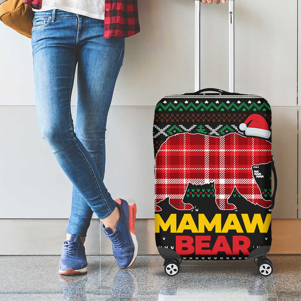 Mamaw Bear Christmas Luggage Cover Xmas Holiday Patterns - Wonder Print Shop