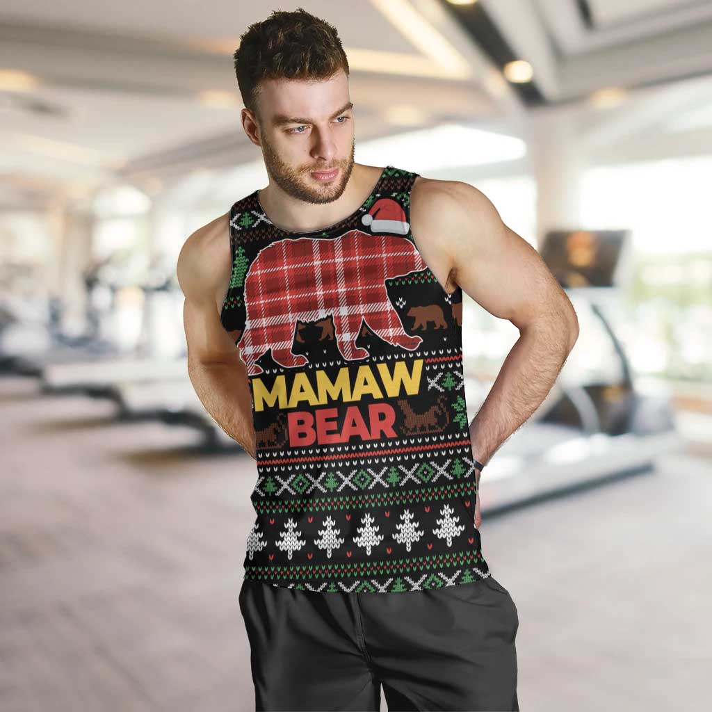 Mamaw Bear Christmas Men Tank Top Xmas Holiday Patterns - Wonder Print Shop