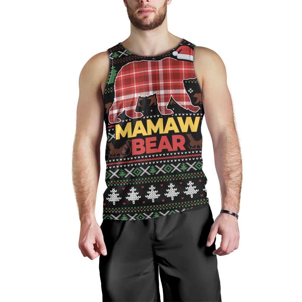 Mamaw Bear Christmas Men Tank Top Xmas Holiday Patterns - Wonder Print Shop