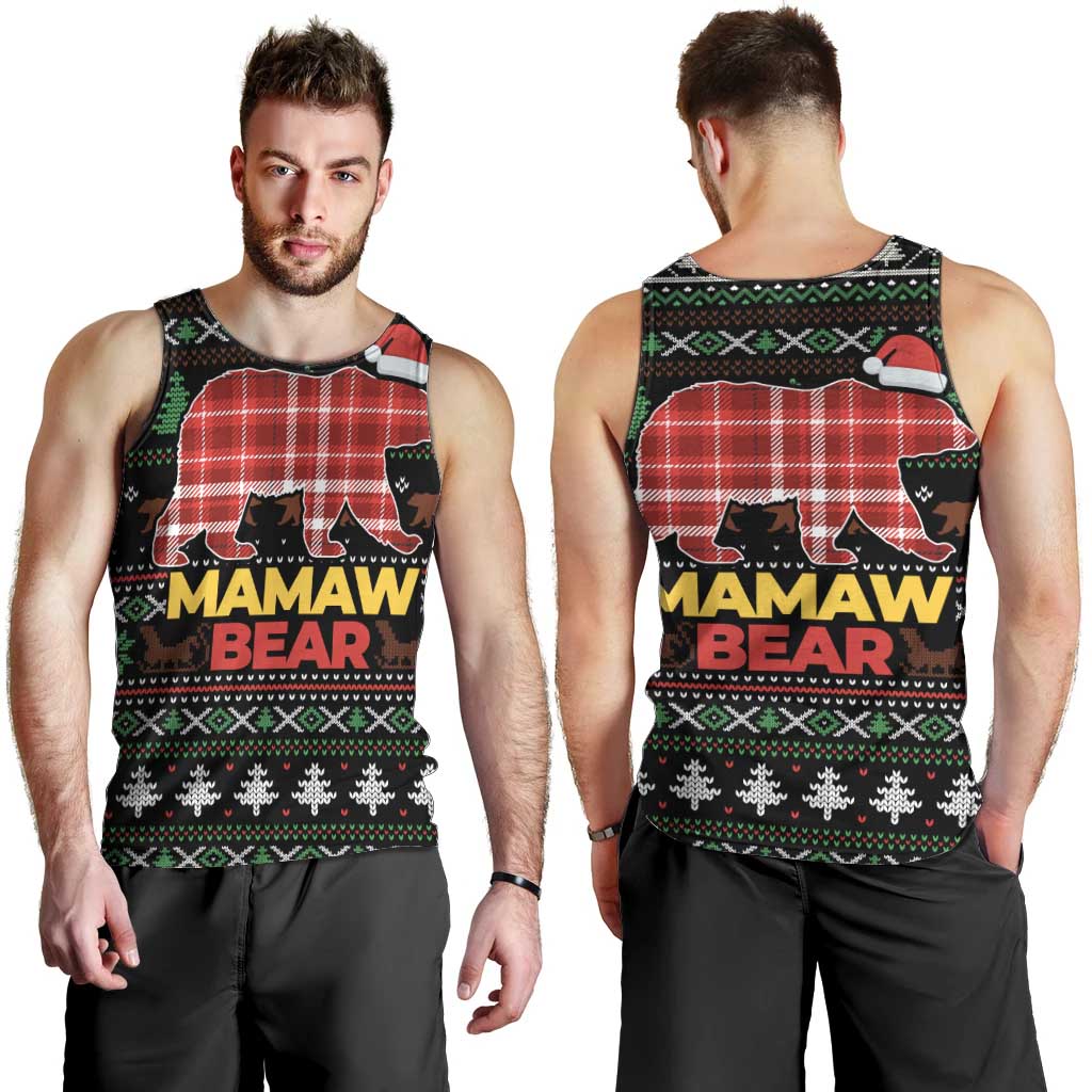 Mamaw Bear Christmas Men Tank Top Xmas Holiday Patterns - Wonder Print Shop