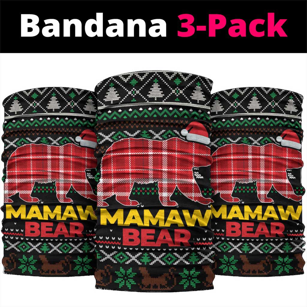 Mamaw Bear Christmas Neck Gaiter Xmas Holiday Patterns - Wonder Print Shop