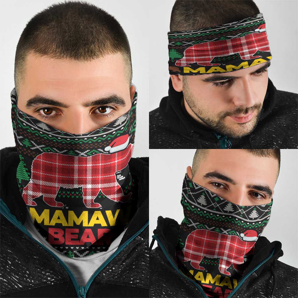 Mamaw Bear Christmas Neck Gaiter Xmas Holiday Patterns - Wonder Print Shop