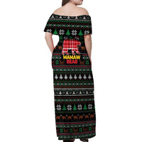 Mamaw Bear Christmas Off Shoulder Maxi Dress Xmas Holiday Patterns - Wonder Print Shop