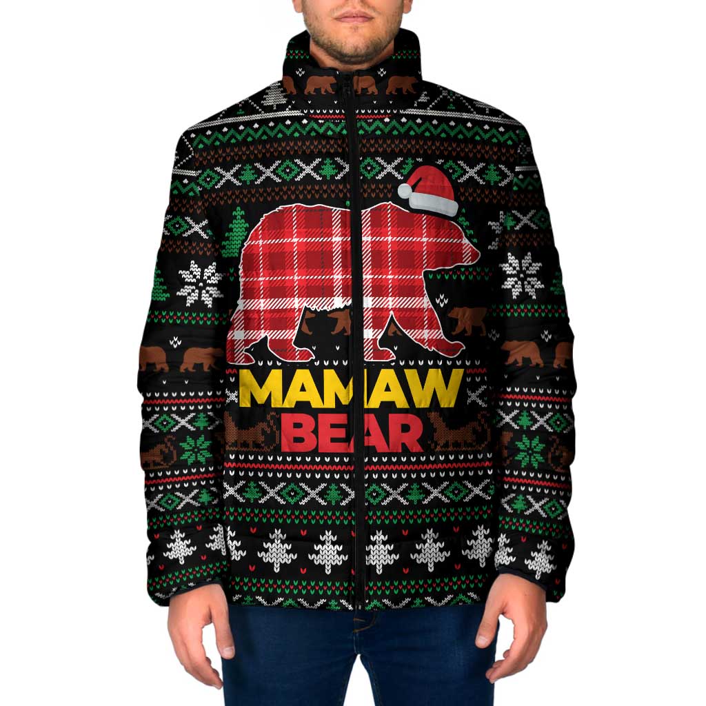 Mamaw Bear Christmas Padded Jacket Xmas Holiday Patterns - Wonder Print Shop