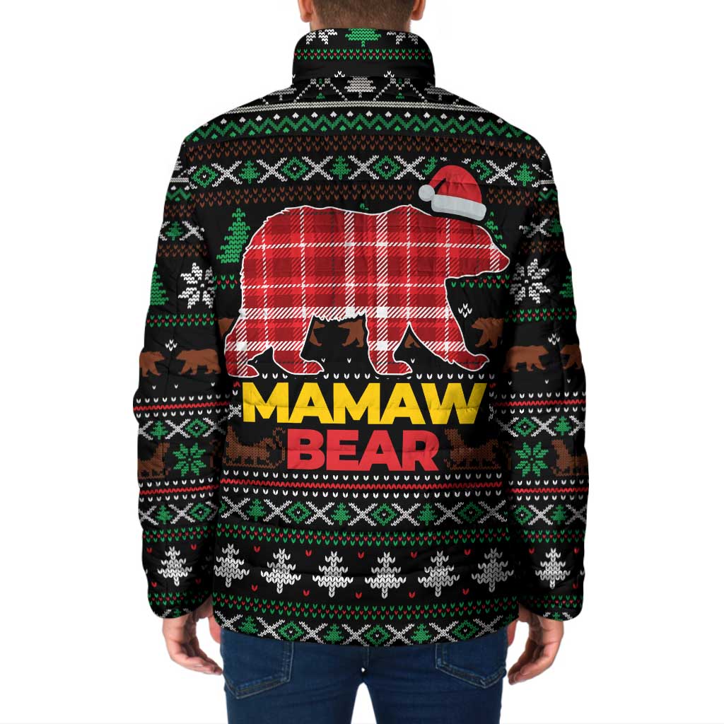 Mamaw Bear Christmas Padded Jacket Xmas Holiday Patterns - Wonder Print Shop
